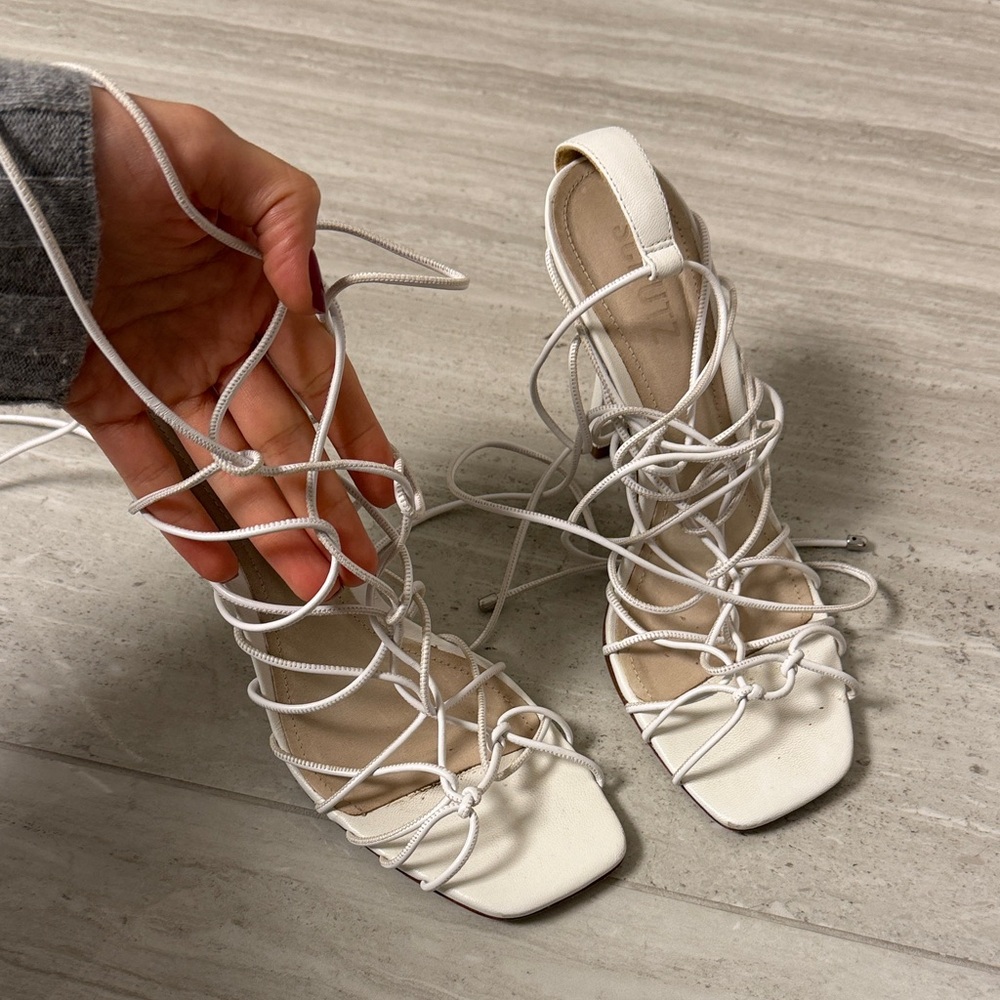 SCHUTZ White Strappy Heels